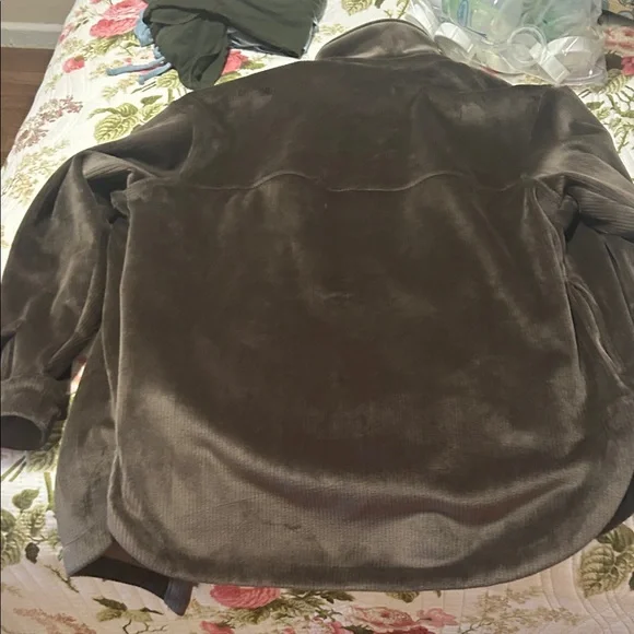 Women’s Dark Brown Velor Corduroy Shirt Jacket - Picture 8 of 10
